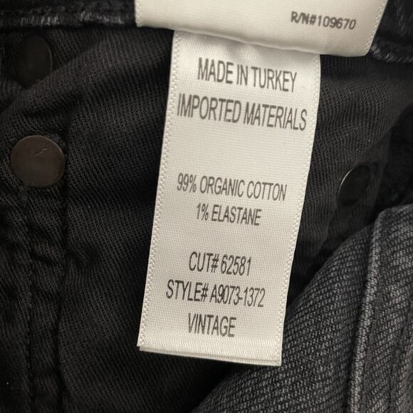 Agolde VINTAGE HIGH RISE BOOT Women’s Size 23 Black TECHNIQUE Wash NEW Tiny Flaw - Picture 8 of 10